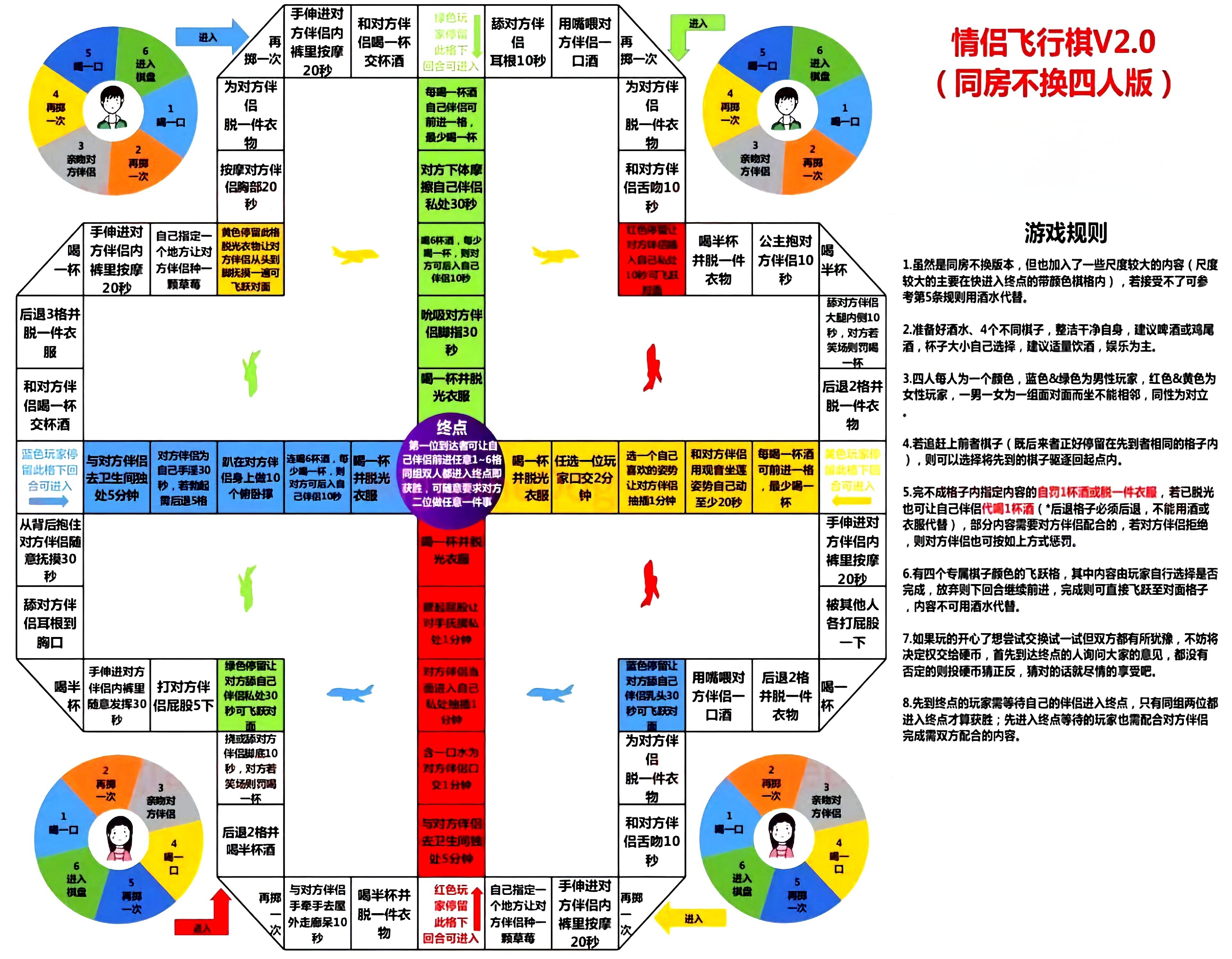 情趣飞行棋KTV飞行棋各种版本由浅入深飞行棋游戏必备 8