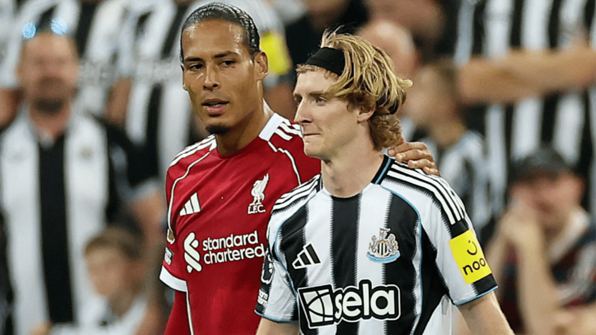 Anthony Gordon Offers Public Apology to Virgil van Dijk After Red Card Incident in Newcastle's Defeat to Liverpool, Affirming His Pure Intentions
