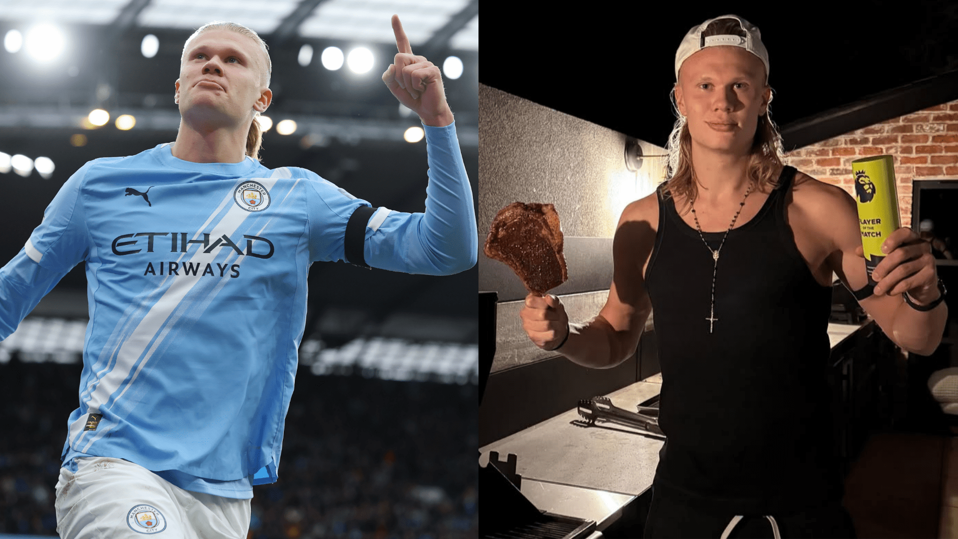 'Have a nice evening!' – Erling Haaland trolls Man Utd with picture of Man of the Match award and a steak after derby day heroics for Man City